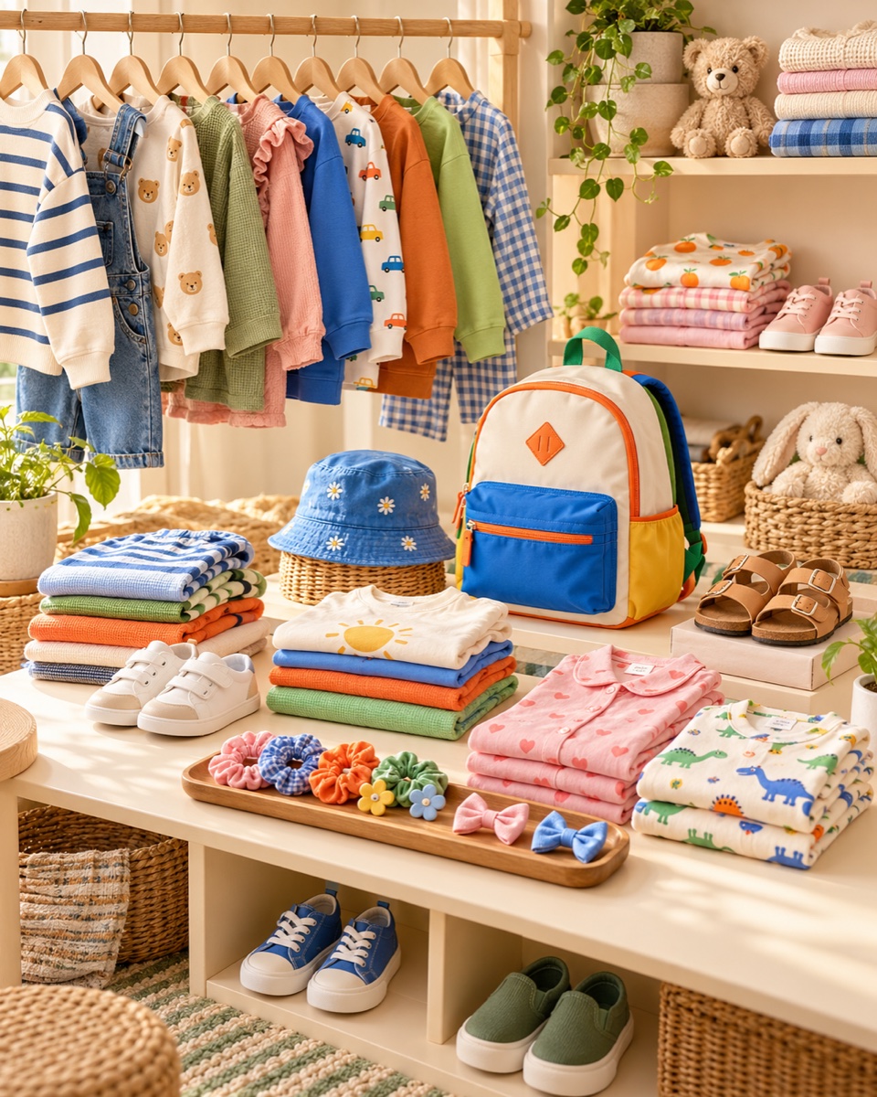 A curated retail selection of children’s clothing, shoes, bags and accessories
