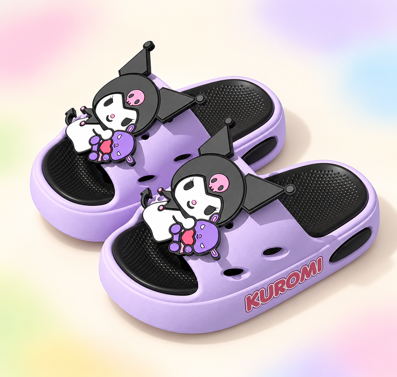 Character Charm Slide Sandals in Lilac (Kuromi)