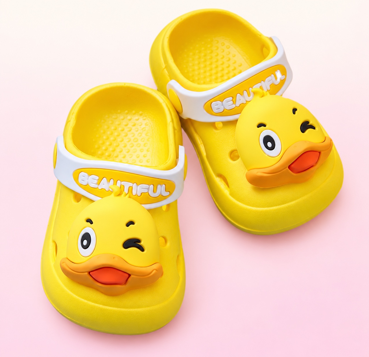 Replace with a product photo of colorful children’s clogs