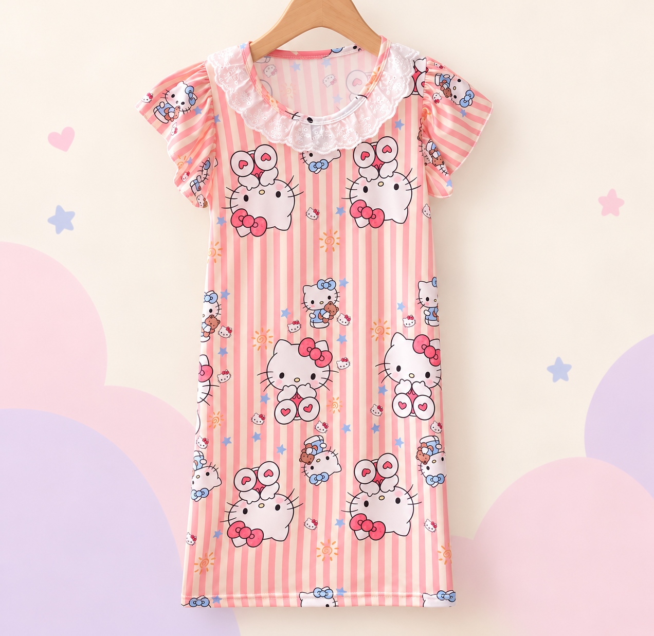 Character Print Nightgown in Pink