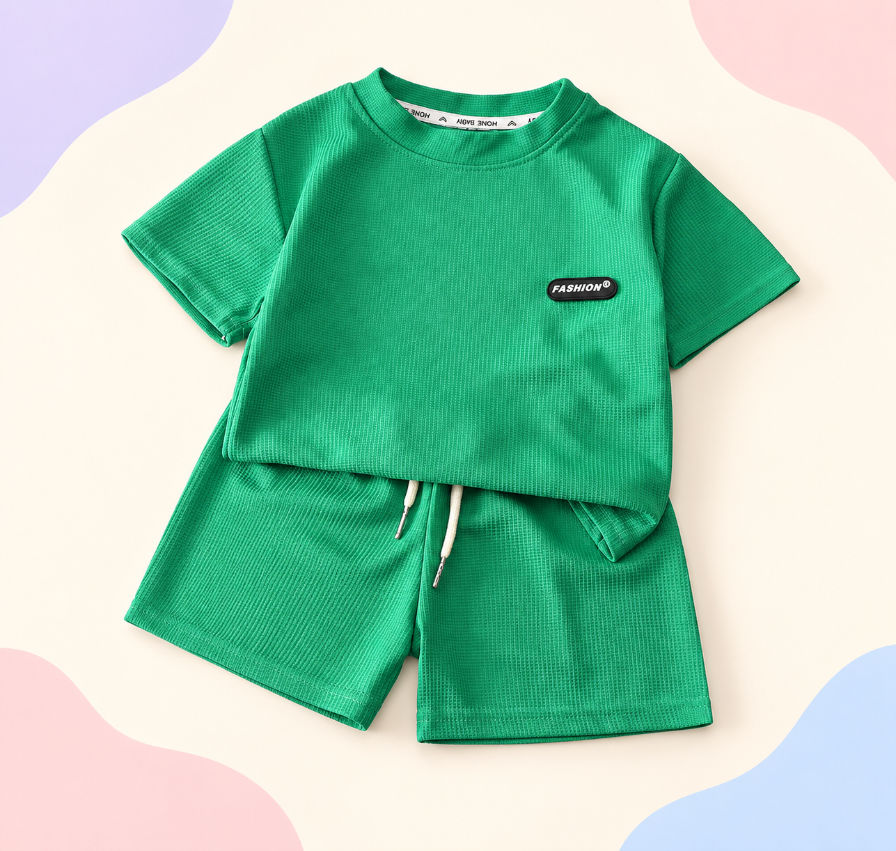 Waffle Two-Piece Set in Green